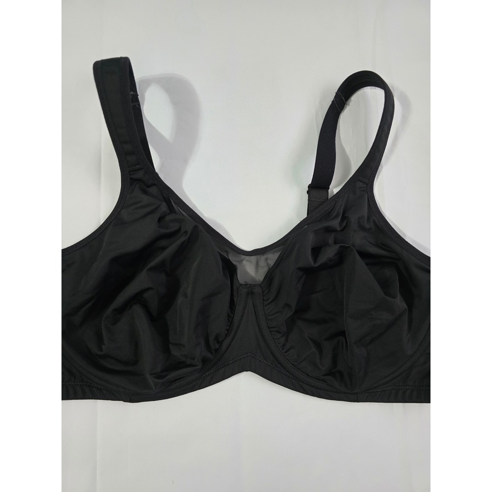 Bali One Smooth U & HSIA Minimizer Bra Lot Black 40D Underwire Mesh Trim 2pc - Picture 12 of 16